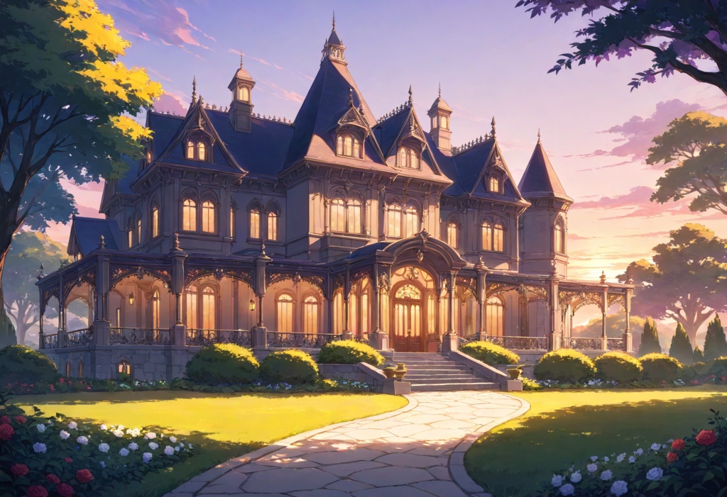 【TRPG/CoC背景素材】洋館・屋敷の外観セット 昼夜差分付き|ゲーム制作・ビジュアルノベル対応