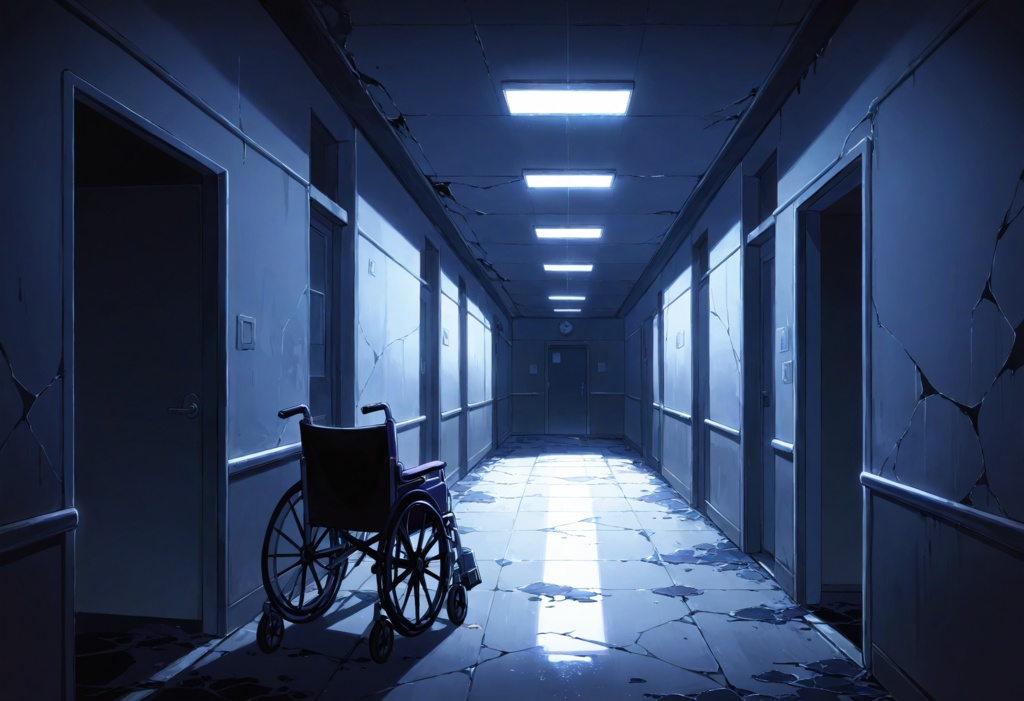 【TRPG/CoC背景素材】廃病院の廊下セット 昼夜差分付き|ホラーシナリオ・ゲーム制作対応