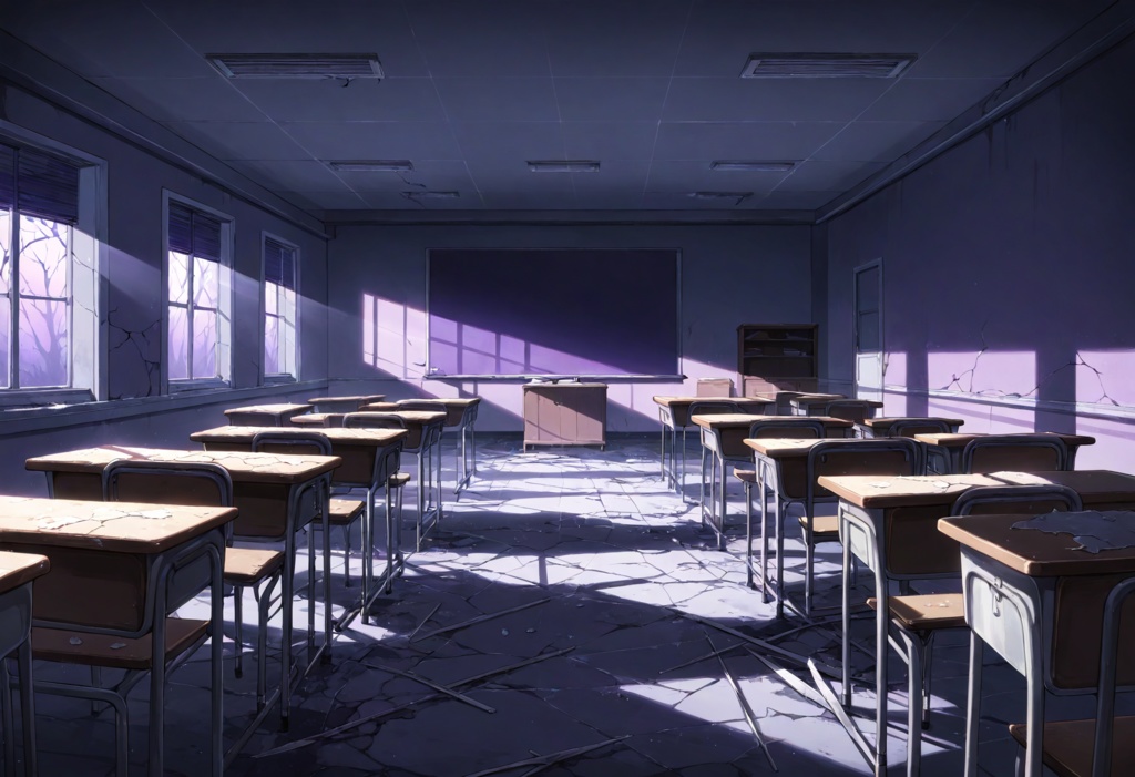 【TRPG/CoC背景素材】学校の教室セット 昼夜差分付き|現代シナリオ・ビジュアルノベル対応