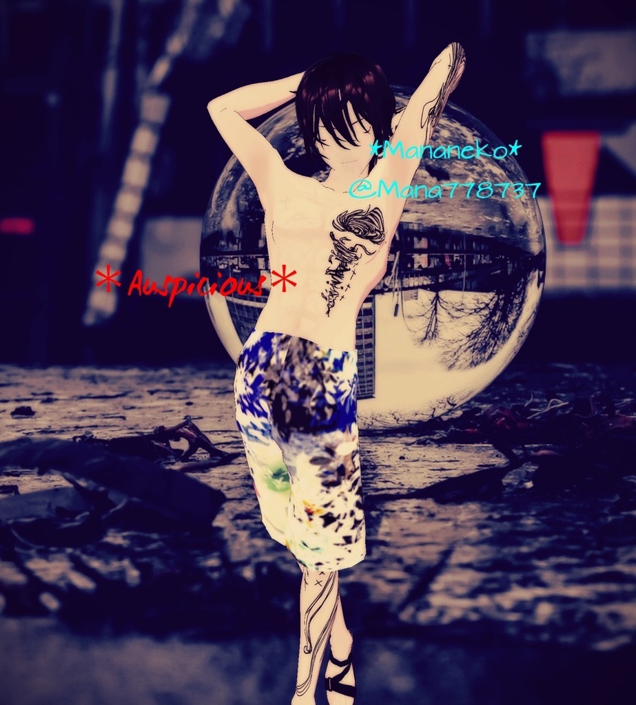 VRoid用テクスチャ*Trouser Texture*Texture image only. Please understand the terms of use before using. For men. Female characters can wear them as pants. 海花水着(女子はズボンとしても着れはします)水着としては男用です