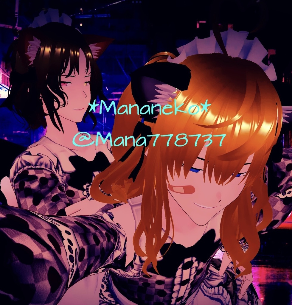 VRoid用*ハートエプロンメイドワンピース🌸7色セット🌸ドレスにも🌸バレンタイン等にも💕