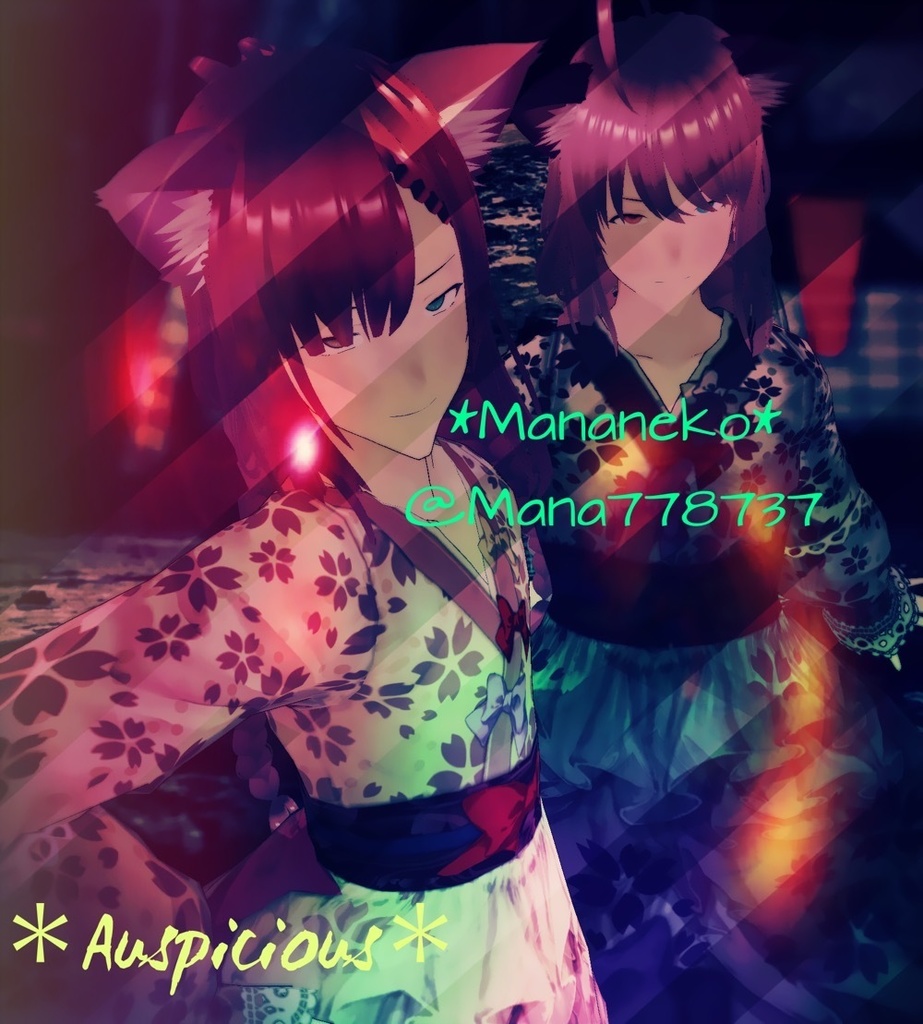 🌸和桜リボンフリル着物ワンピーステクスチャ🌸7色セット🌸各季節行事にも🌸もちろん日常でも🌸※着物袖はありません、ワンピース用テクスチャです、ツイッター(x)企画引き続き実施中*商品説明見てね*