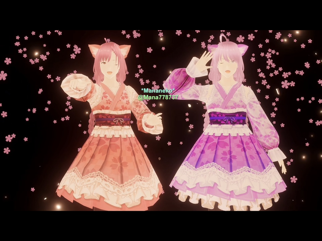 🌸和桜フリル着物ワンピーステクスチャ🌸7色セット🌸各季節行事にも日常にも🌸※着物袖はありません、ワンピース用テクスチャです、ツイッター(x)企画引き続き実施中*商品説明見てね*