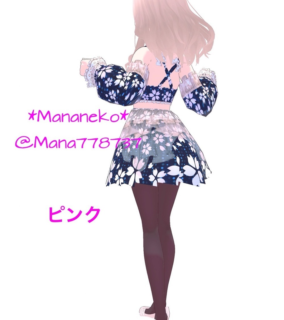 桜水着*(ワンピとしても着用可)VRoid用ワンピーステクスチャ*青1のみ単品置き他は3色セット*退院したよ記念*使用時作者表記不要と条件付きですが商用も可能にしました*詳しくは品ページ読んでね*