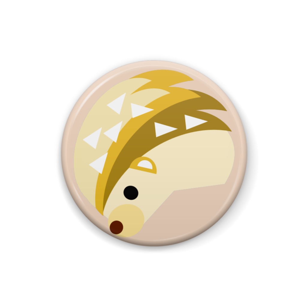 りんごハリネズミ　梨ver　缶バッジ2.5mm