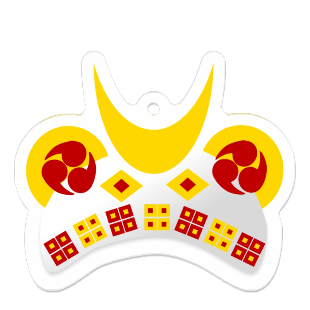 クマ兜 左三つ巴 白×赤ver