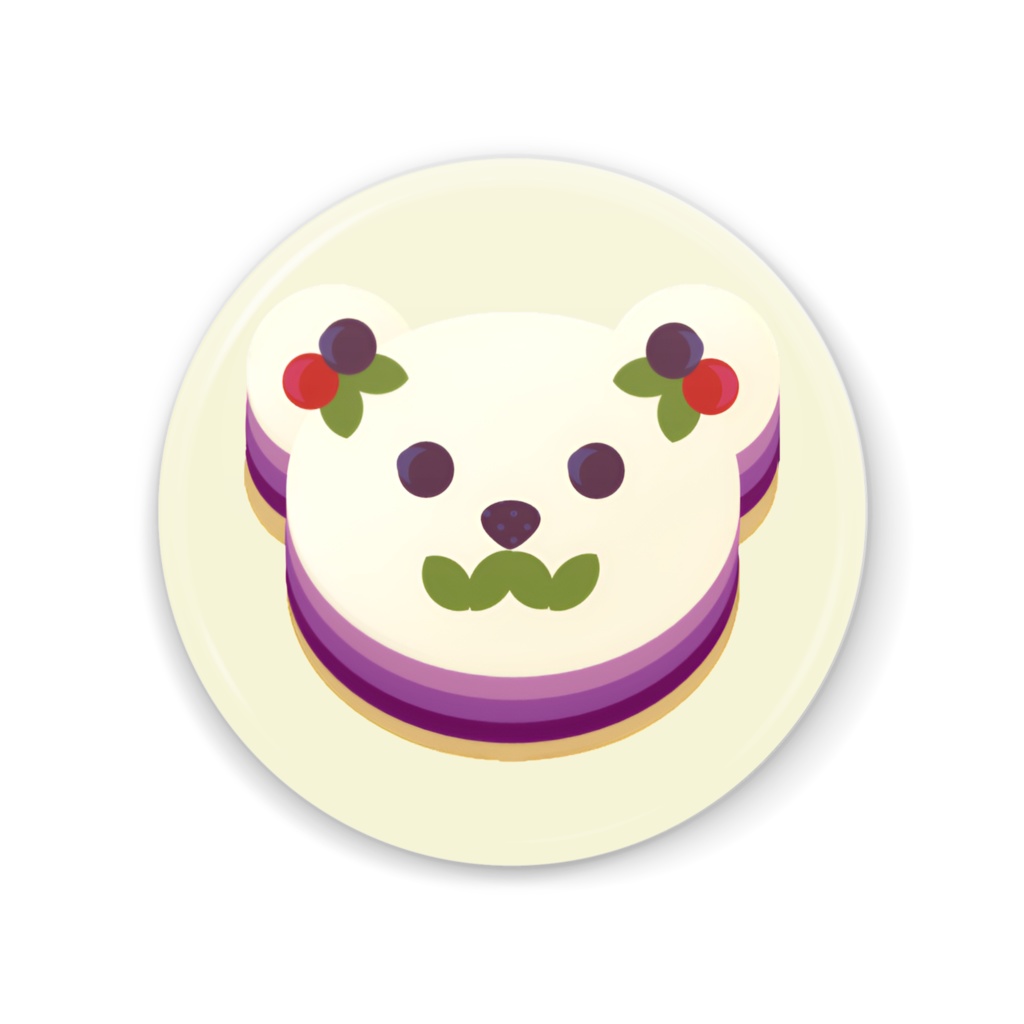 くまさんのレアチーズケーキ　ブルーベリーver　缶ミラー
