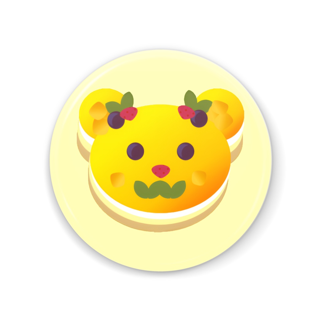 くまさんのレアチーズケーキ　マンゴーver　缶ミラー