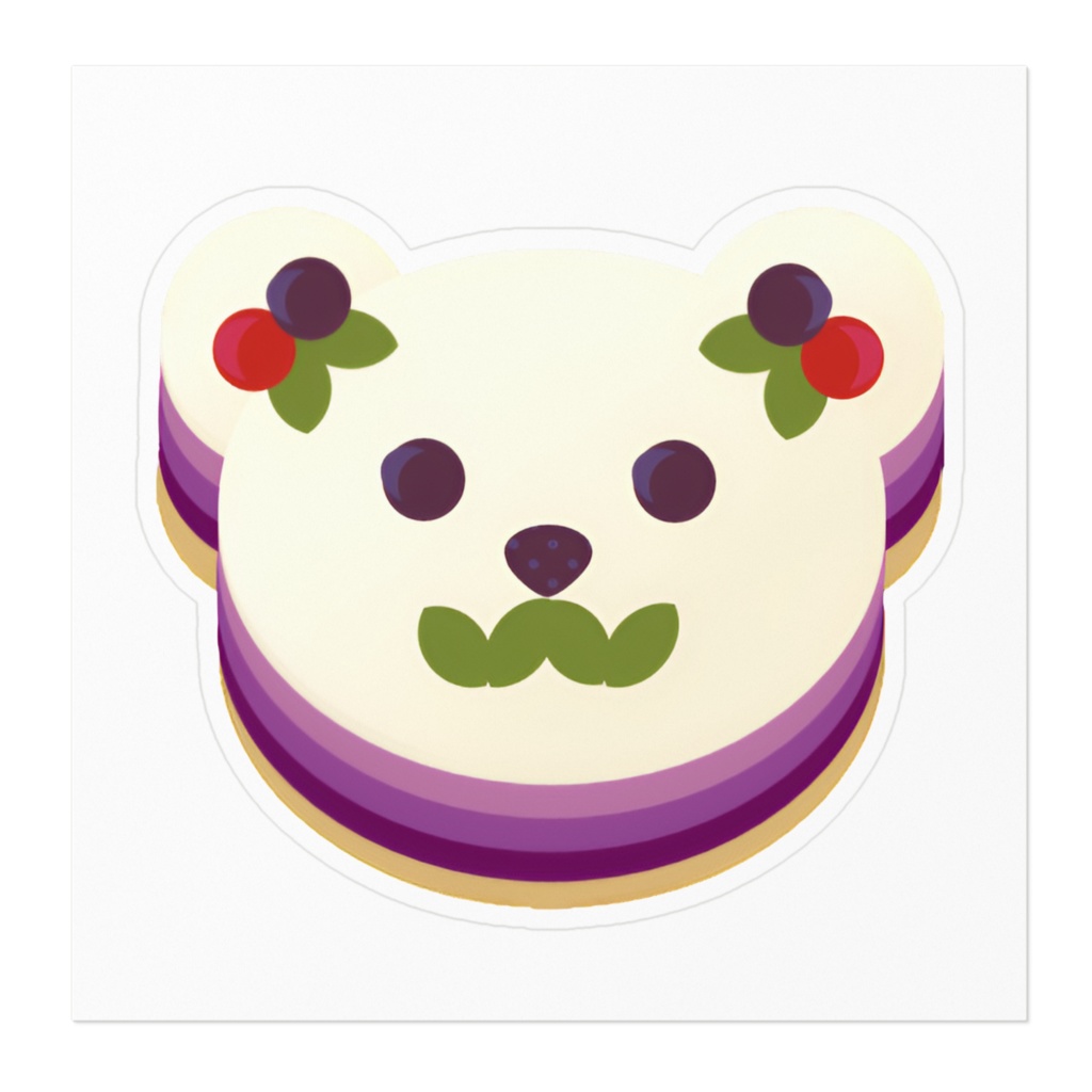 くまさんのレアチーズケーキ ブルーベリーver ステッカー