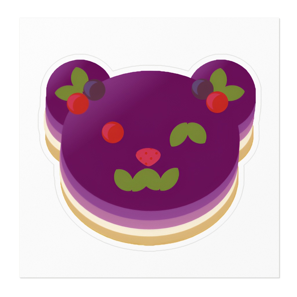 くまさんのレアチーズケーキ ブルーベリーver その2ステッカー