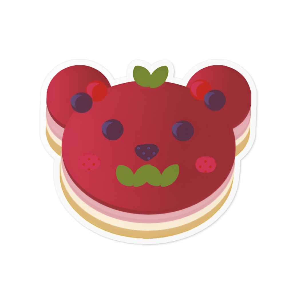 くまさんのレアチーズケーキ ラズベリーver ステッカー