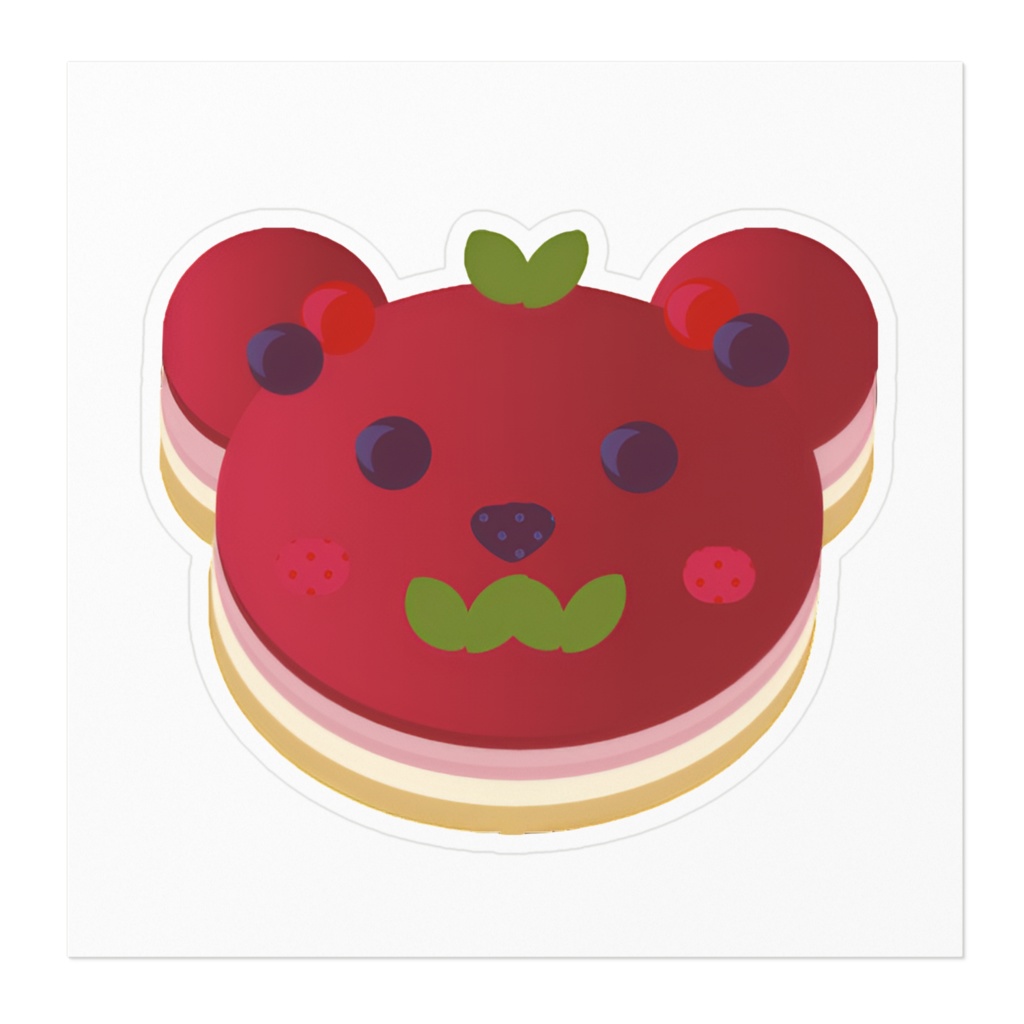 くまさんのレアチーズケーキ ラズベリーver ステッカー