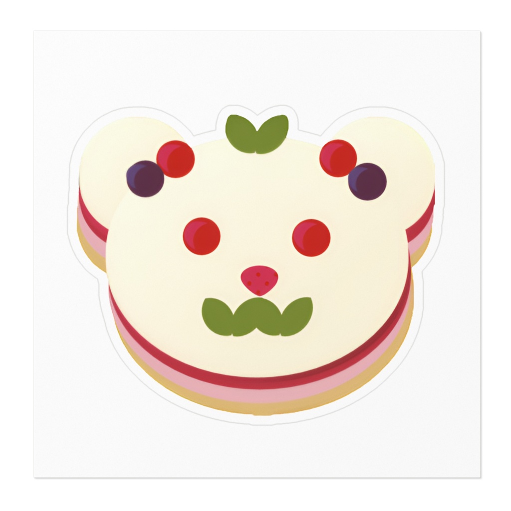 くまさんのレアチーズケーキ ラズベリーverその2 ステッカー
