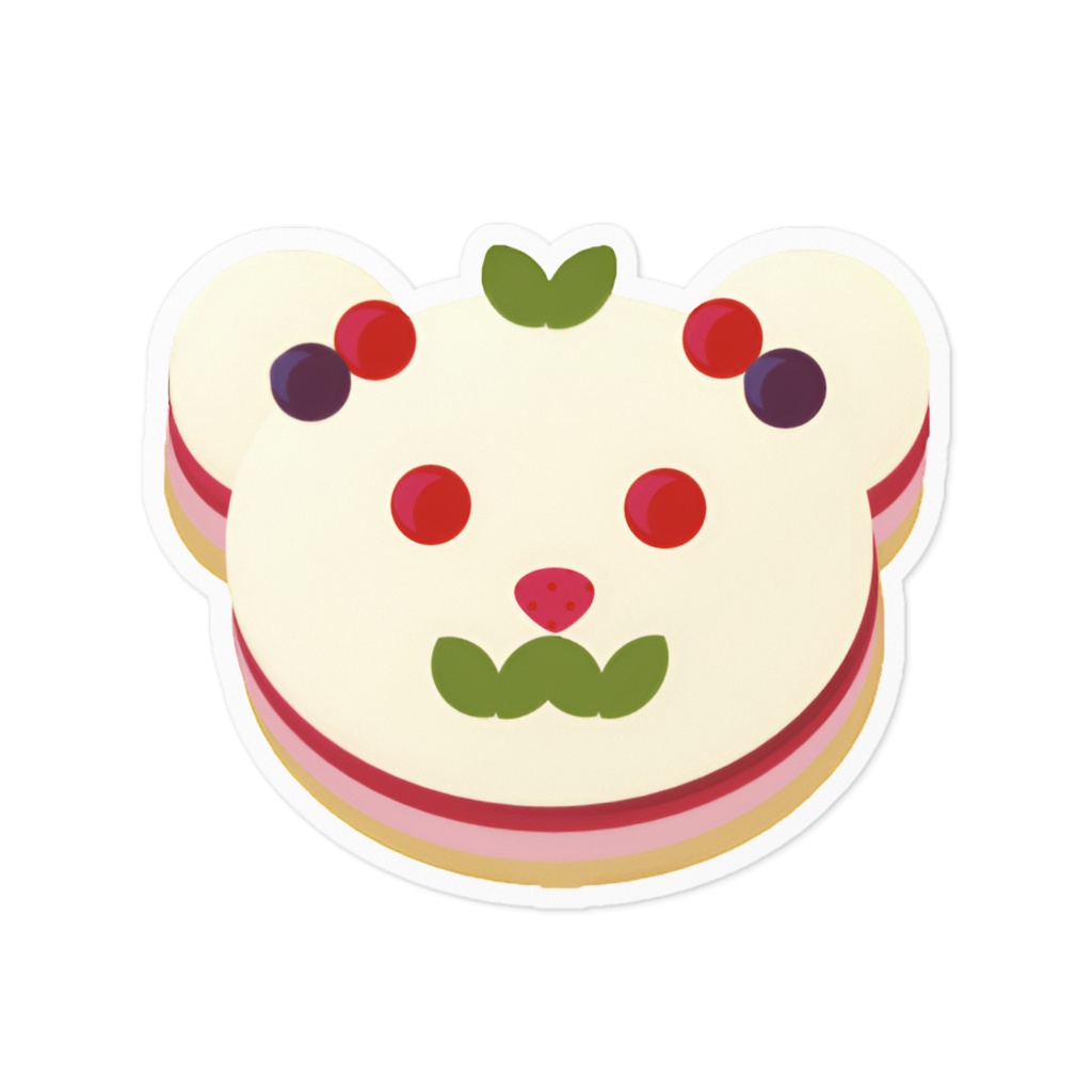 くまさんのレアチーズケーキ　ラズベリーverその２　ステッカー