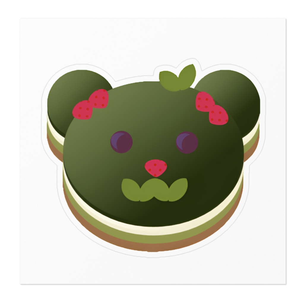 くまさんのレアチーズケーキ 抹茶ver ステッカー