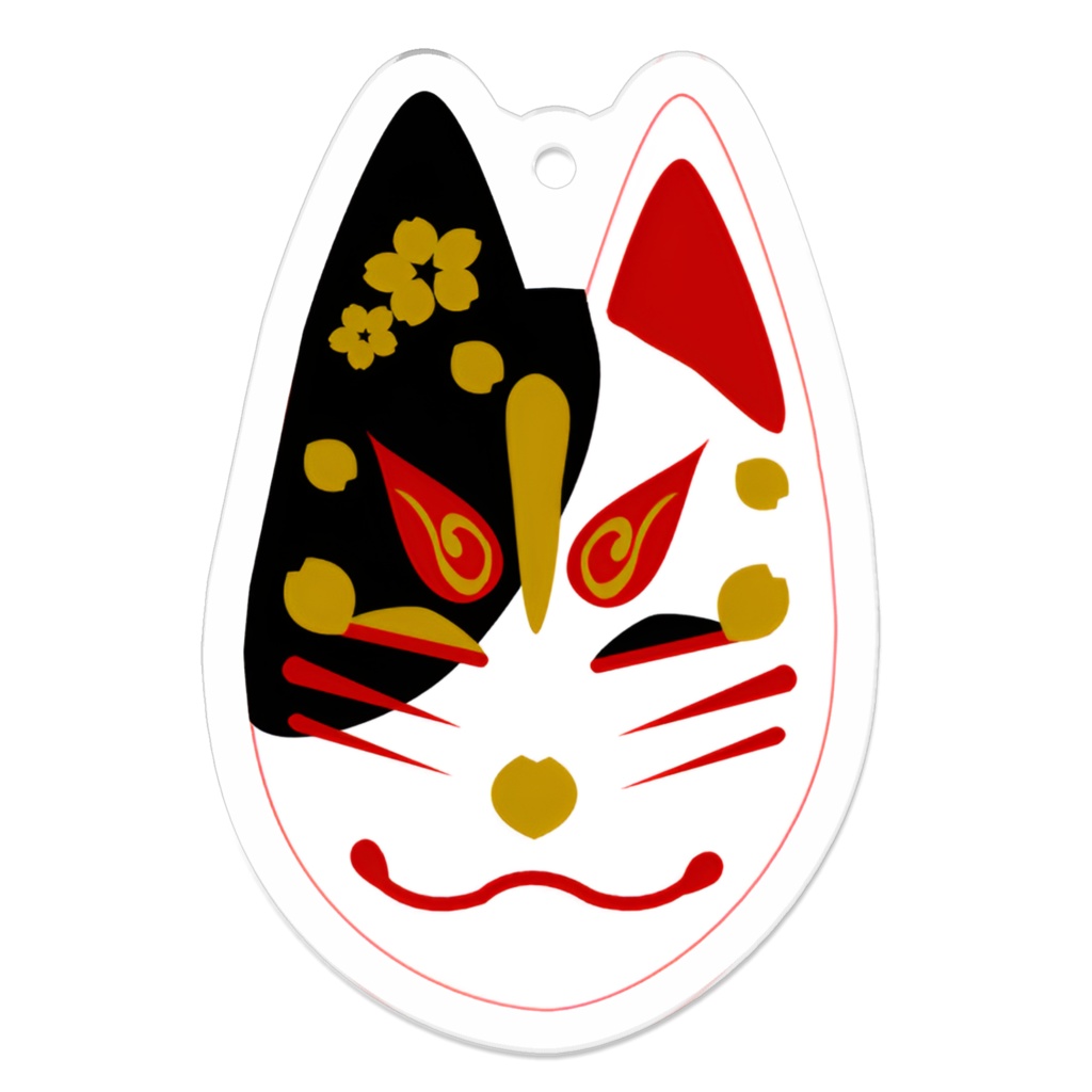 金桜ぎつね　赤ver　アクリルキーホルダー
