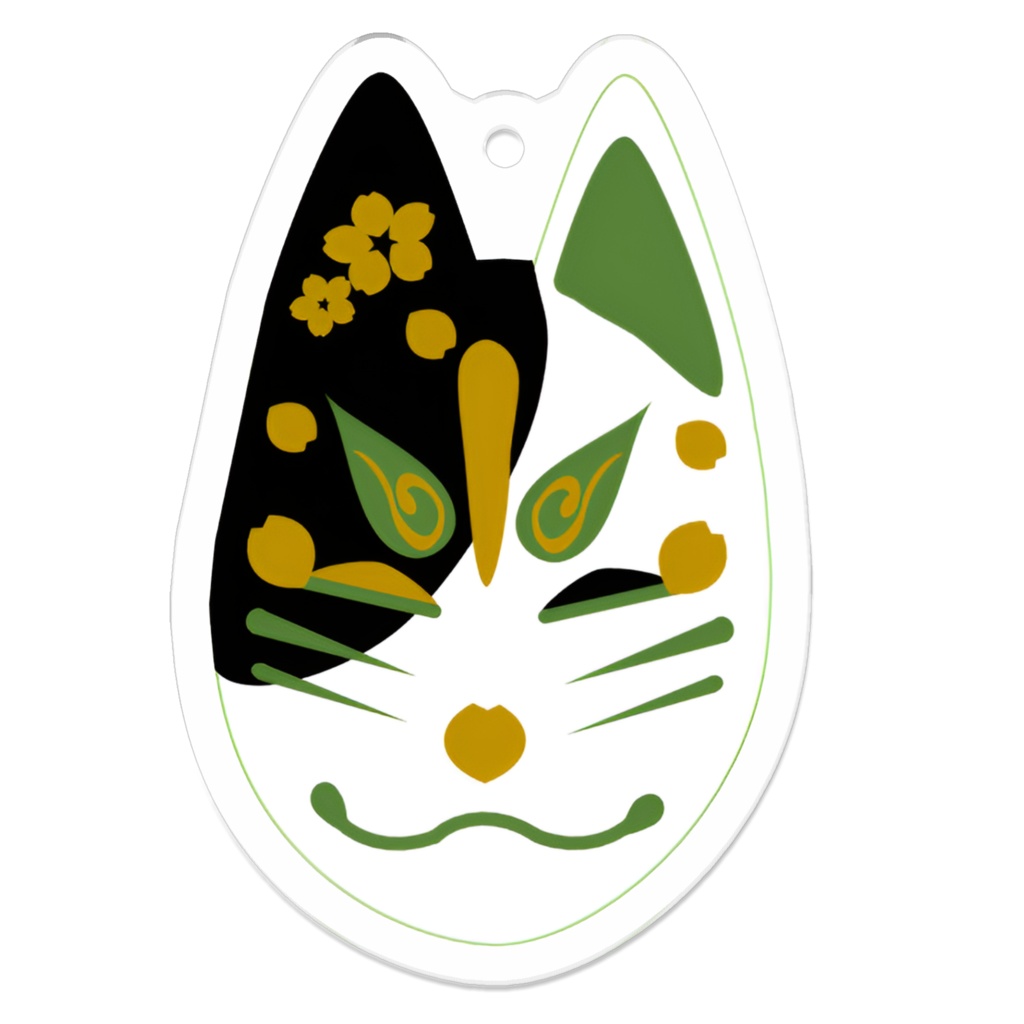 金桜ぎつね 緑ver アクリルキーホルダー