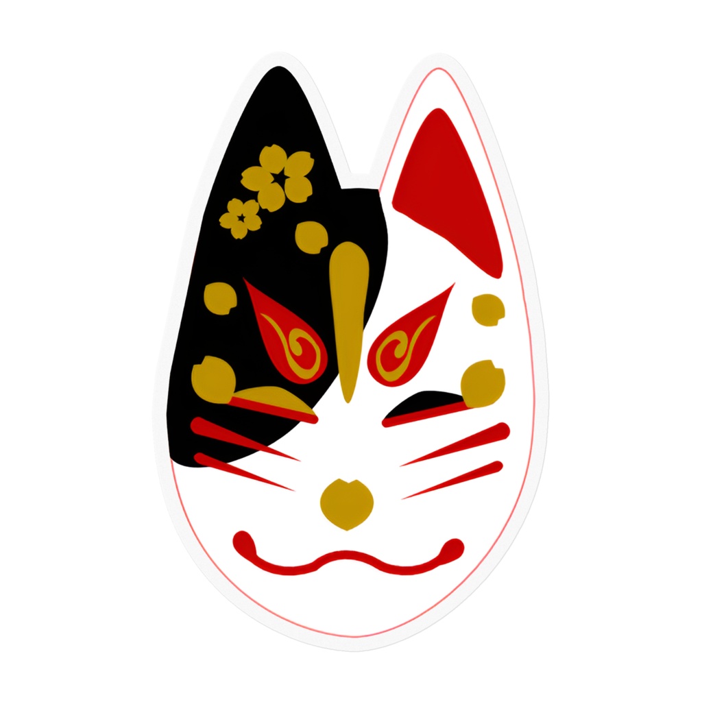 金桜ぎつね 赤ver ステッカー