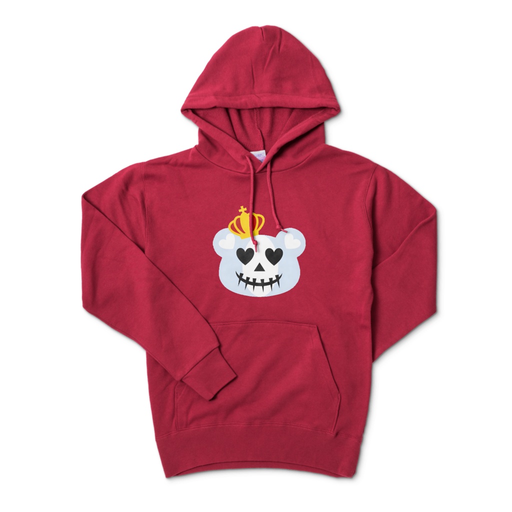 スカルベア　パステルブルーver　バーガンディパーカー