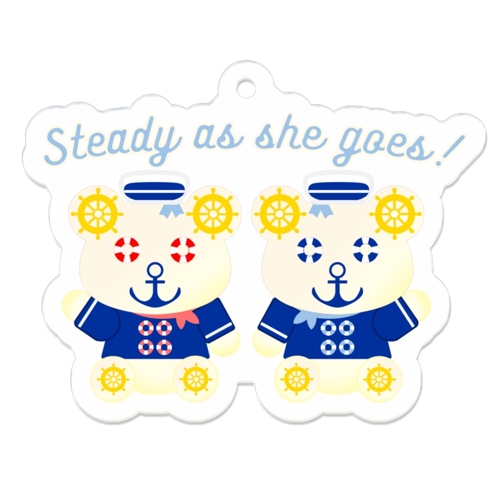 マリンベア　ヨーソロー　レッド×ブルー　アクリルキーホルダー