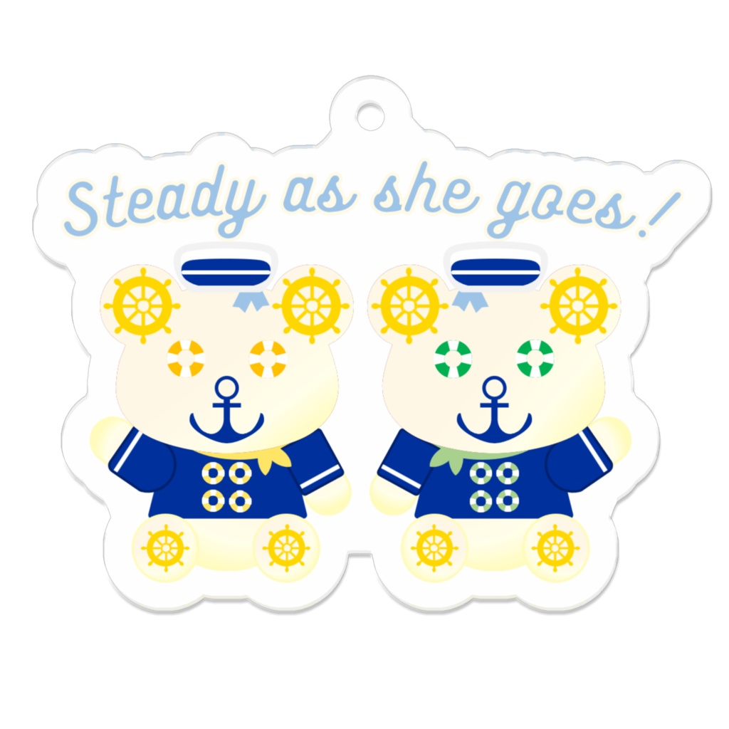 マリンベア ヨーソロー イエロー×グリーン アクリルキーホルダー