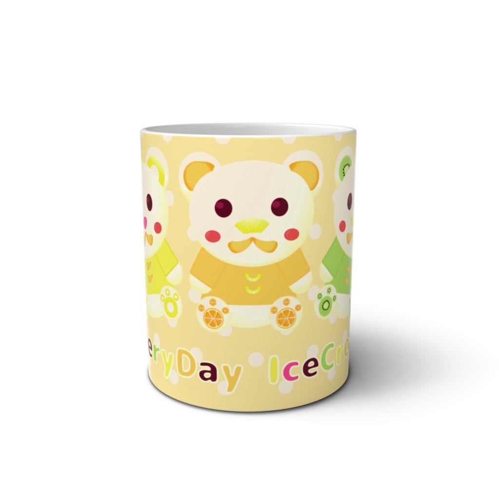くまさんのアイスクリーム パステルオレンジ マグカップ