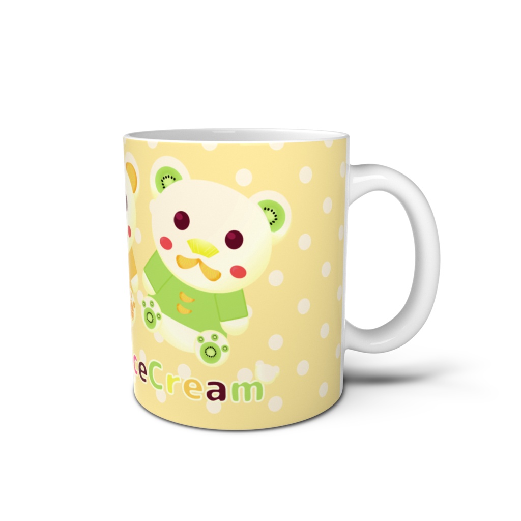 くまさんのアイスクリーム パステルオレンジ マグカップ