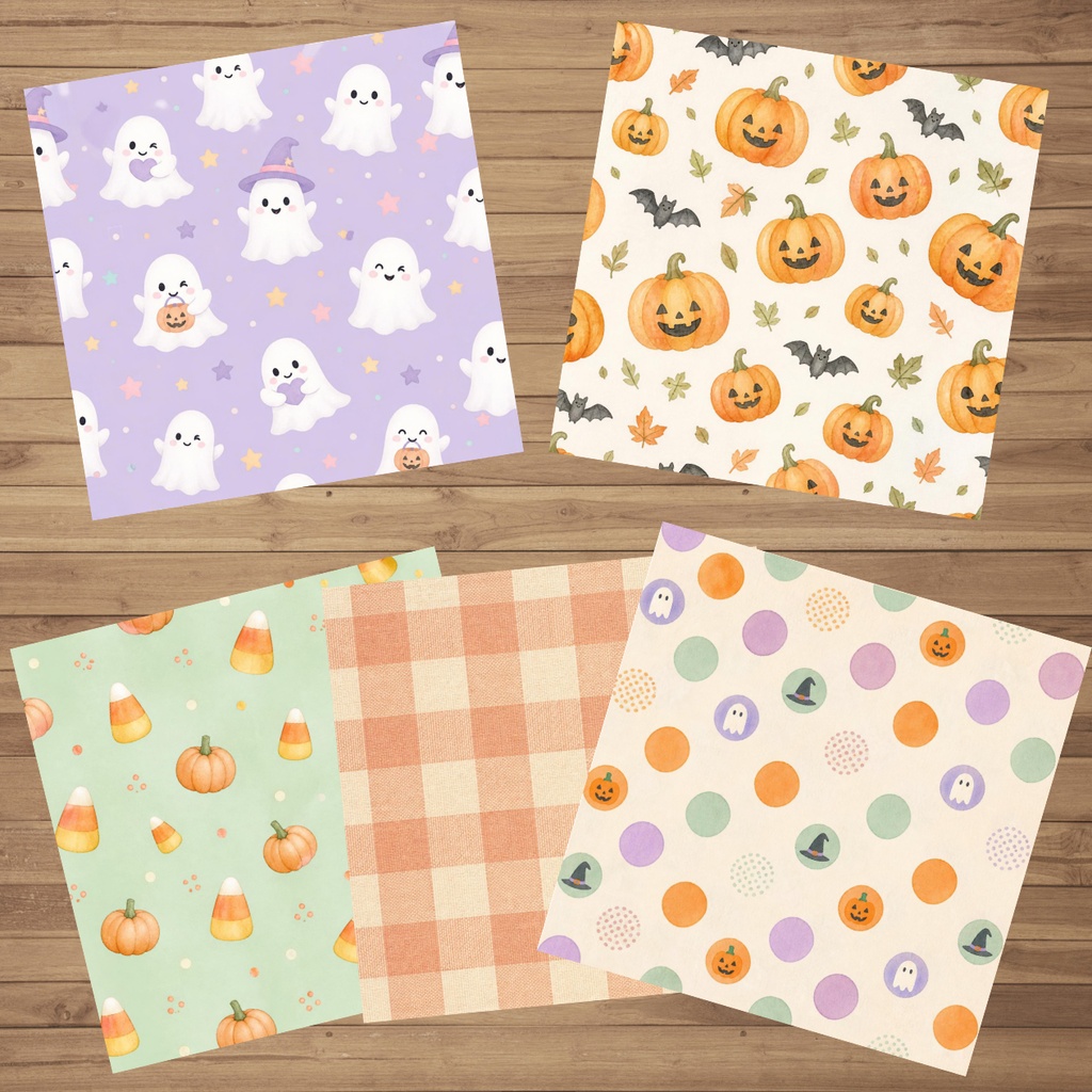 ハロウィンコレクション(ポップ) | 5種セット 🎃 シームレスデジタルペーパー