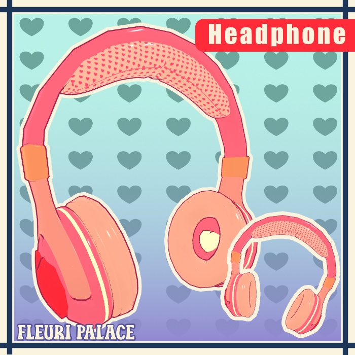 Pink heart headphone