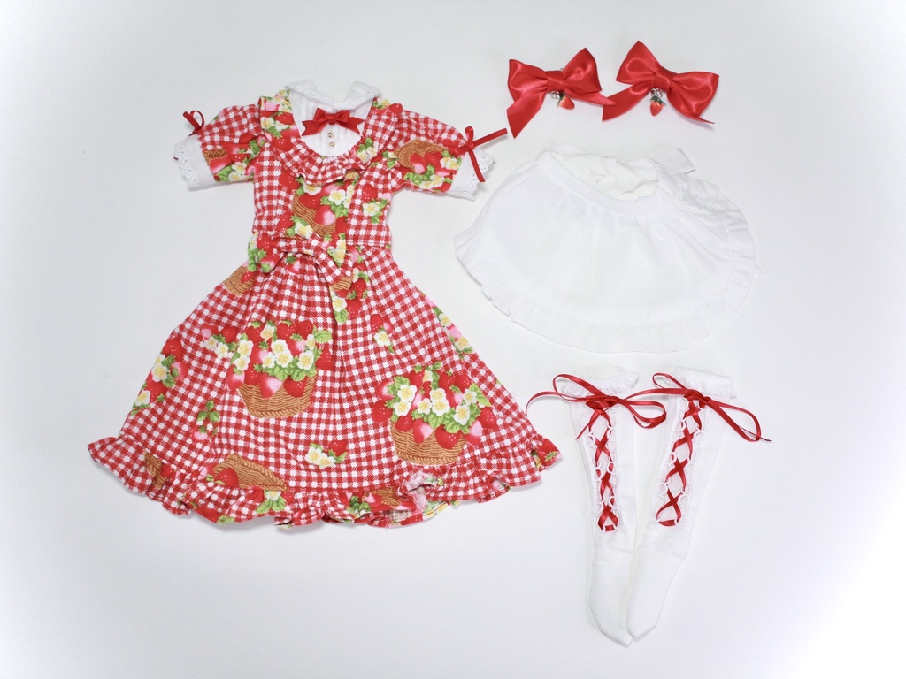 いちごギンガムワンピース 4点セット【MSD/SDM】