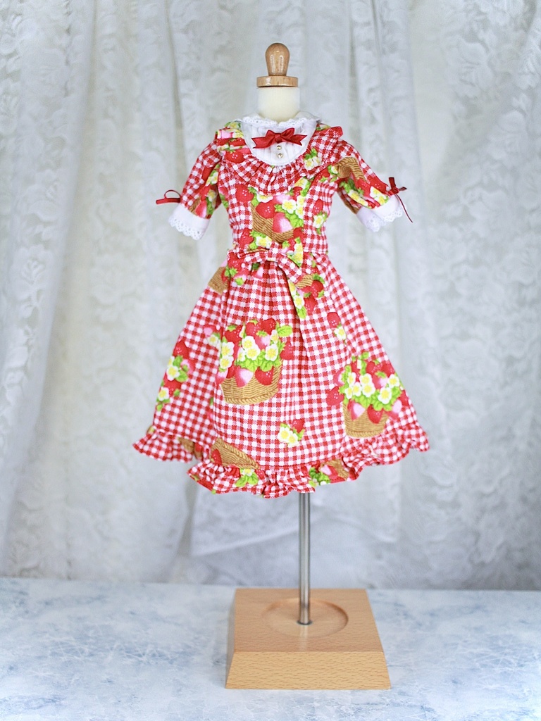 いちごギンガムワンピース 4点セット【MSD/SDM】