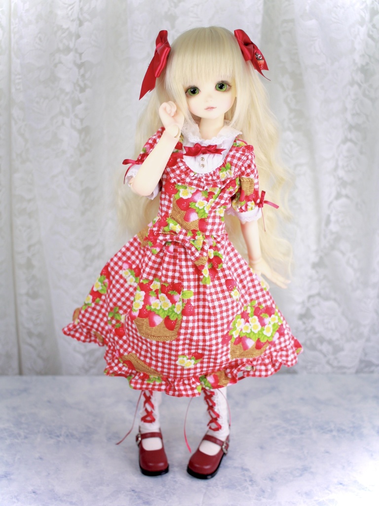 いちごギンガムワンピース 4点セット【MSD/SDM】