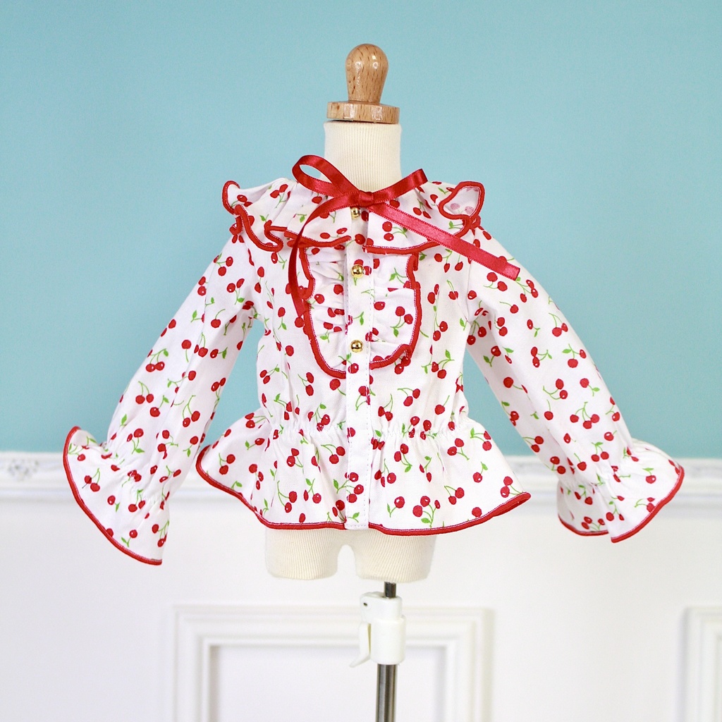 チェリー柄フリルブラウス【MSD/SDM】