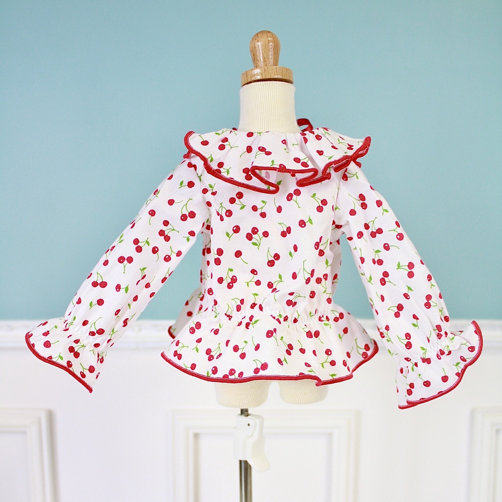 チェリー柄フリルブラウス【MSD/SDM】
