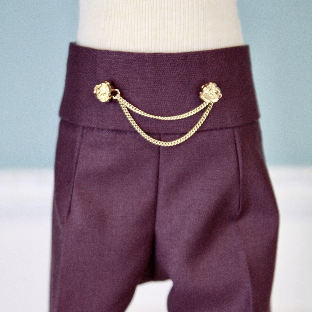 ハイウエストタックパンツ(パープル)【MDF/KDF45】