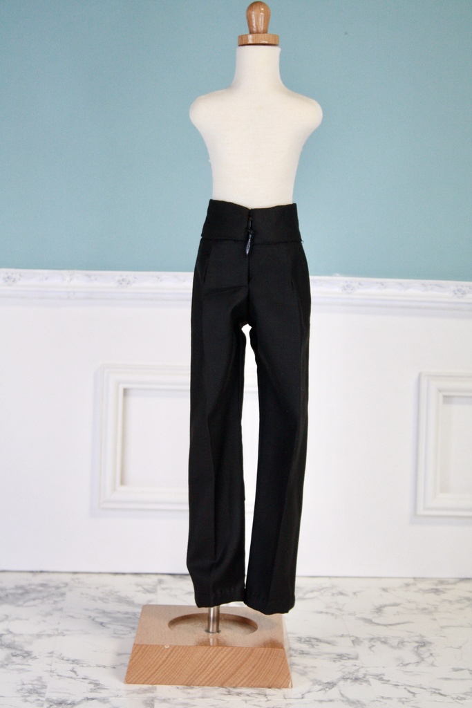 ハイウエストタックパンツ(ブラック)【MDF/KDF45】