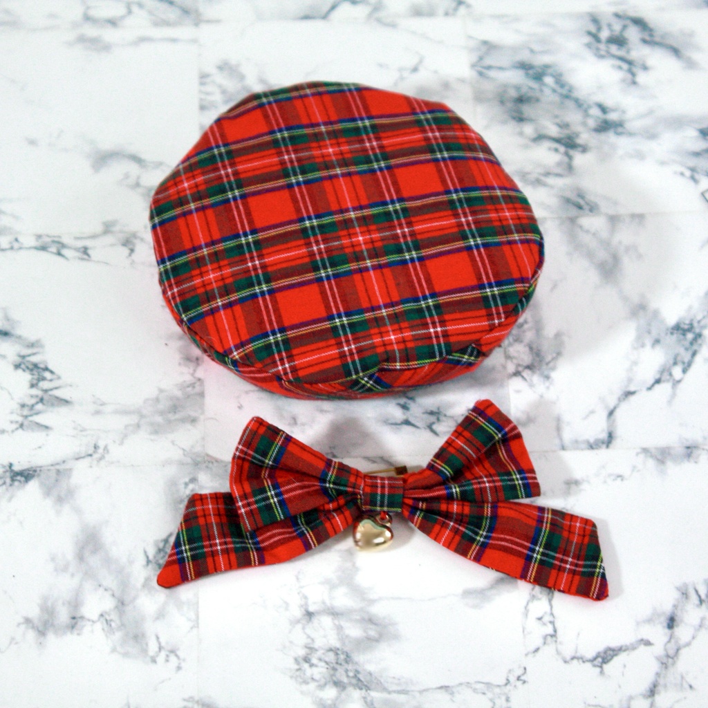 Romantic Tartan ベレー帽 / リボンカチューシャ