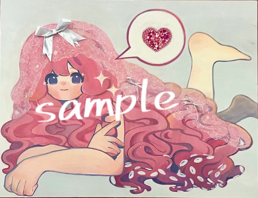 女の子オリジナルイラスト　油絵