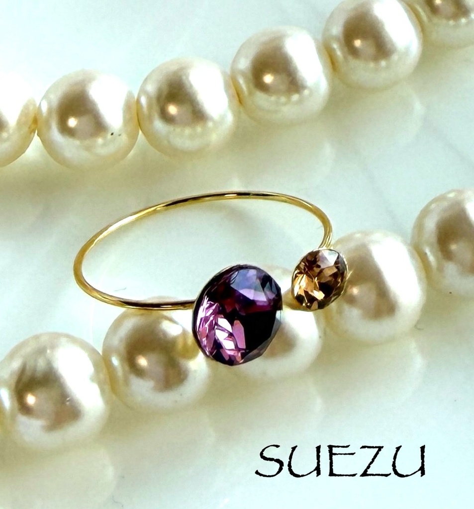 国民的5人メンバーカラー◆ストーンリング指輪◆コンビ2ストーン