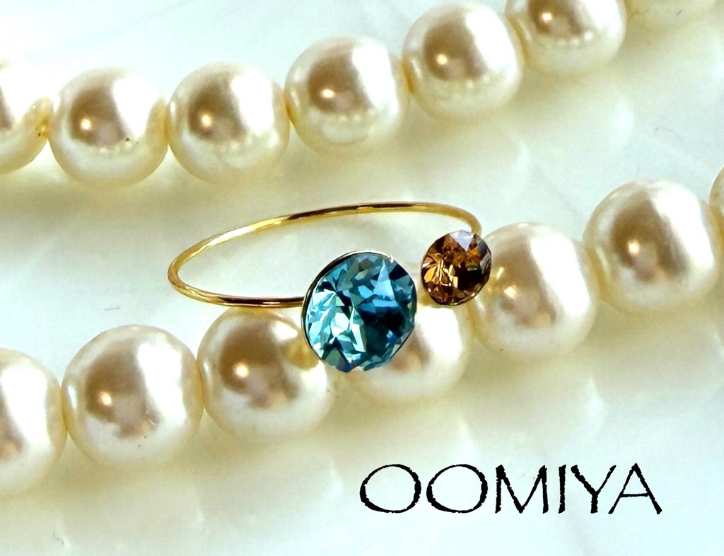 国民的5人メンバーカラー◆ストーンリング指輪◆コンビ2ストーン