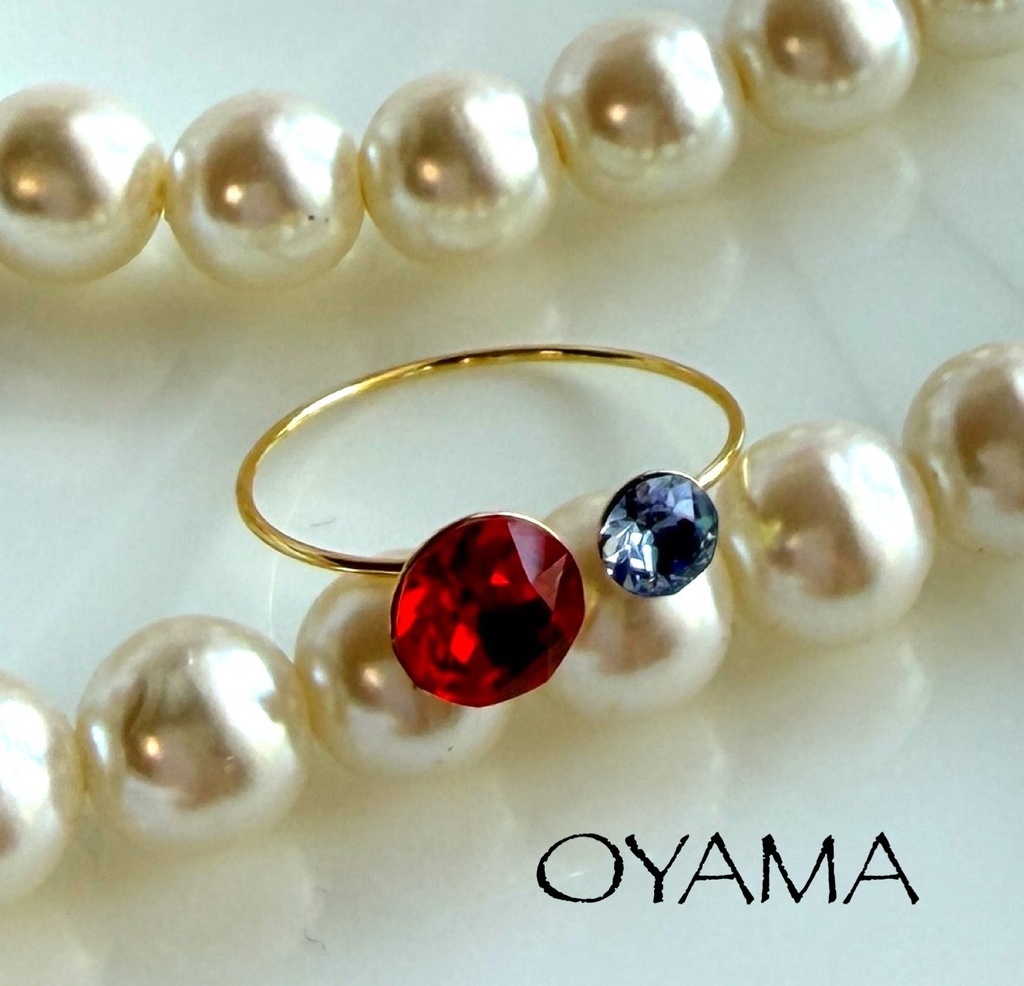 国民的5人メンバーカラー◆ストーンリング指輪◆コンビ2ストーン