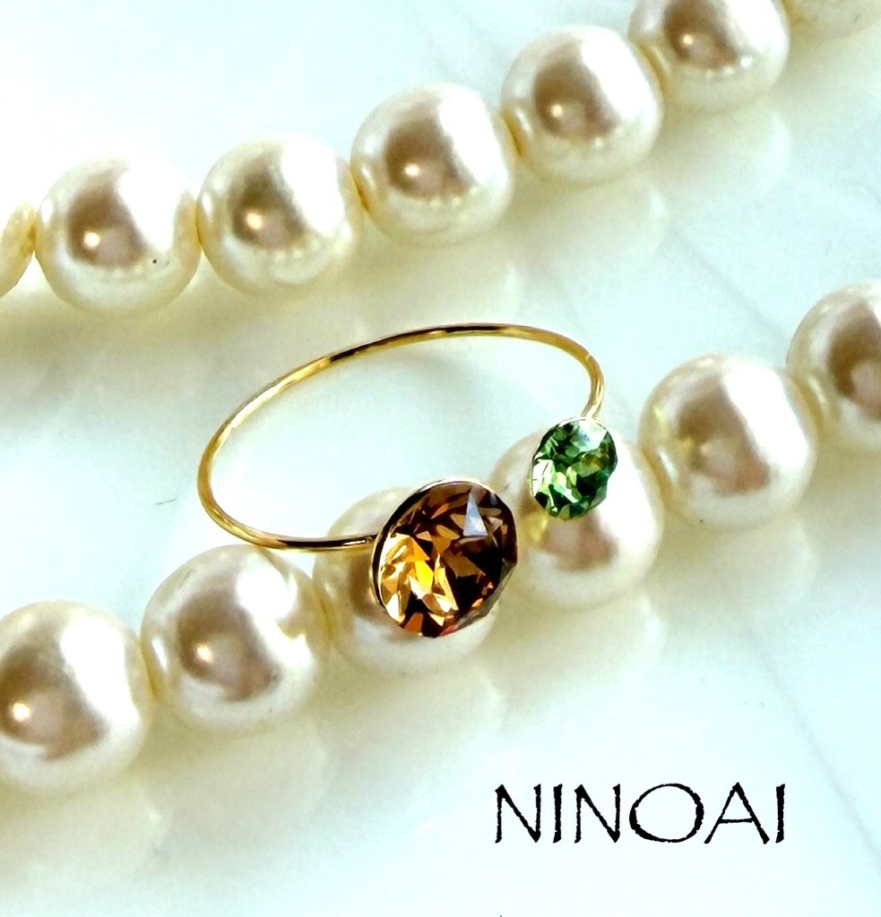 国民的5人メンバーカラー◆ストーンリング指輪◆コンビ2ストーン