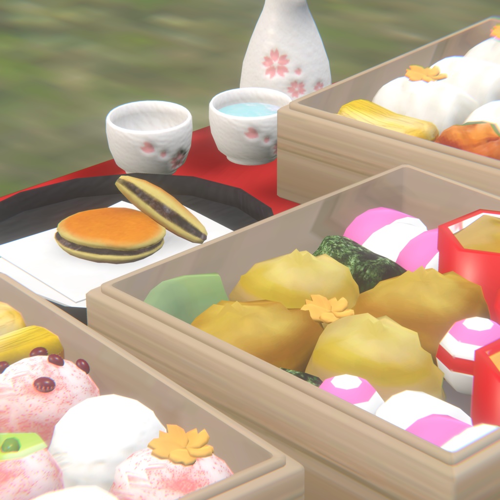 さくら満開!春のお花見セット(お花見弁当、和菓子、提灯)52点