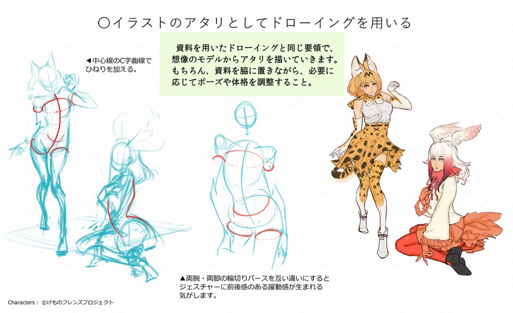 体のアタリにも使える、ジェスチャードローイングの話