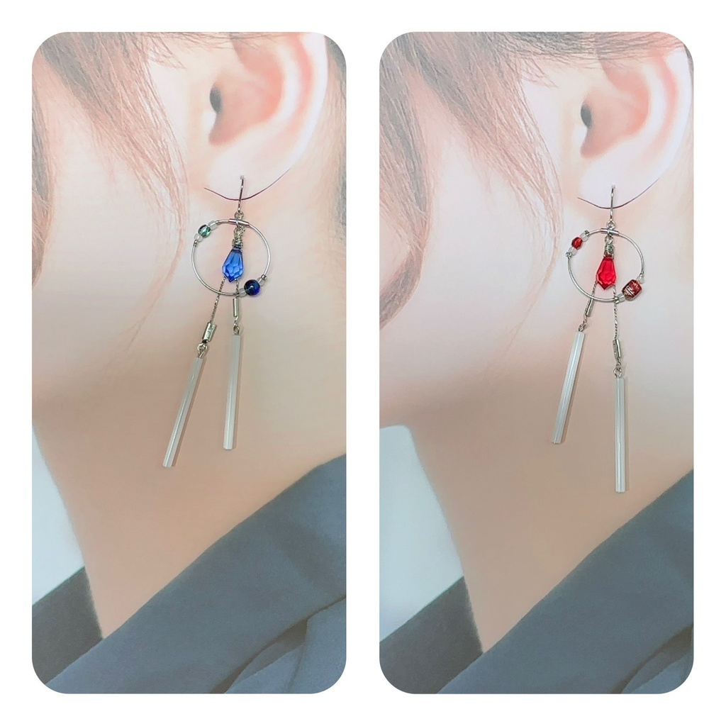 双子イメージ耳飾り(ピアス・イヤリング)