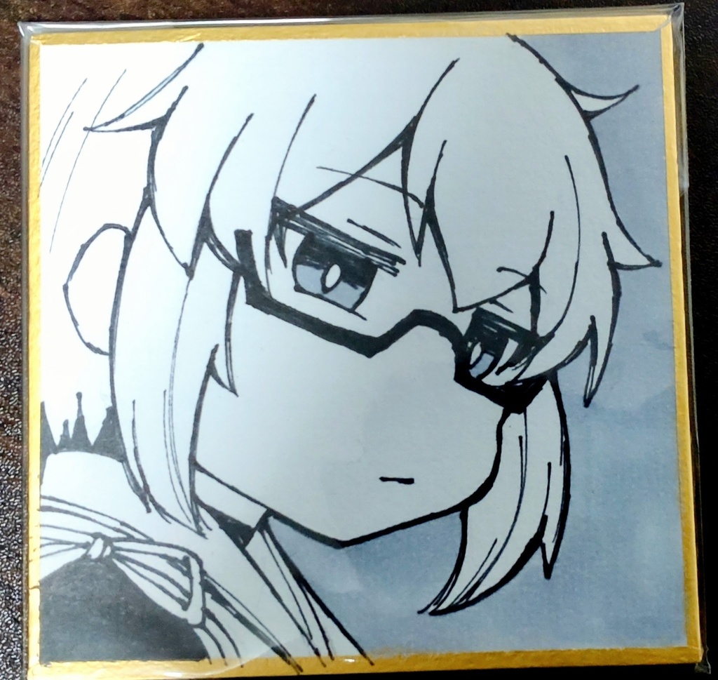 【東方】手描き色紙：ミニ(霖之助&魔理沙)