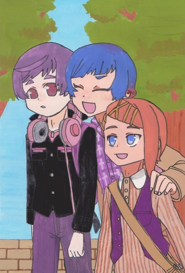 原画「同級生3人組」