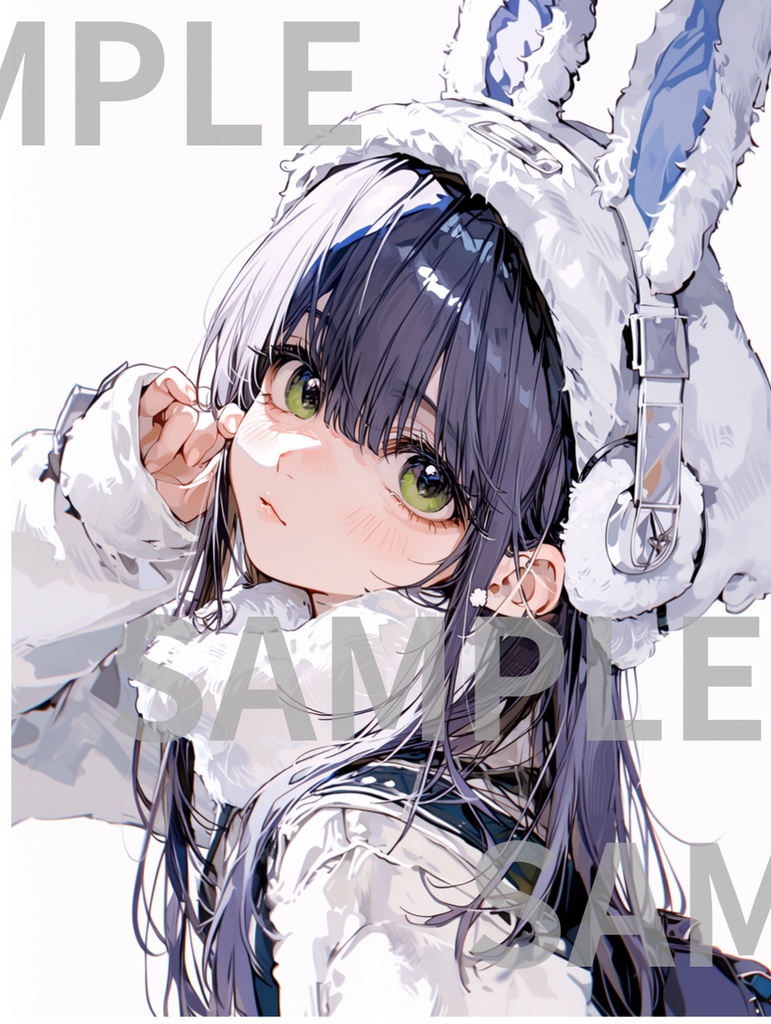 うさぎヘッドフォン_白