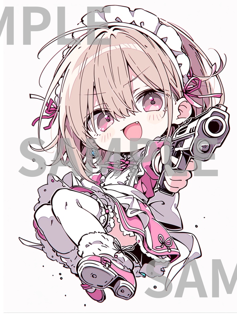 メイド×銃_ピンク