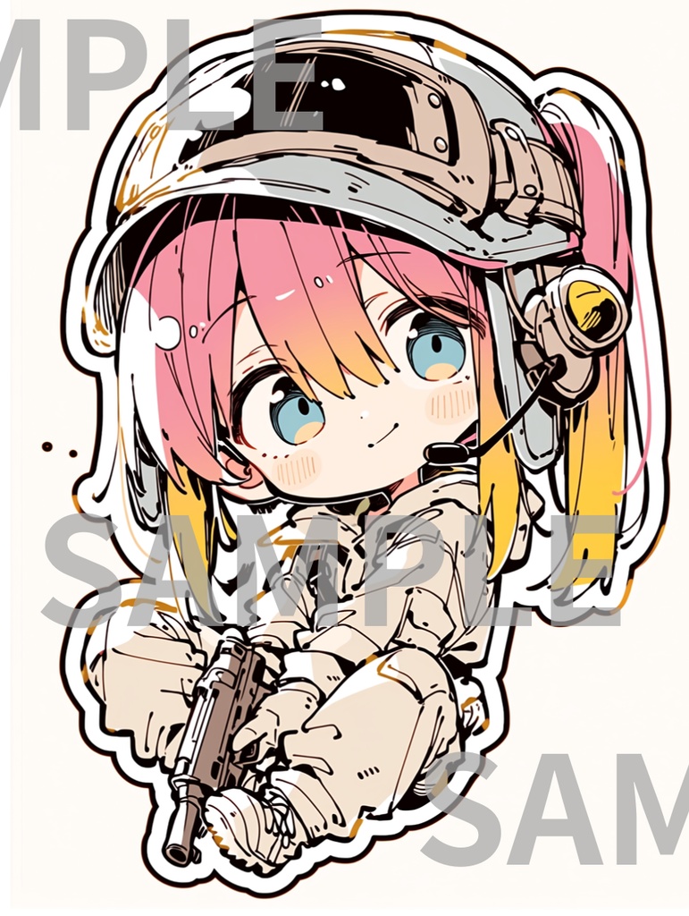 ミニキャラ銃_オレンジピンク